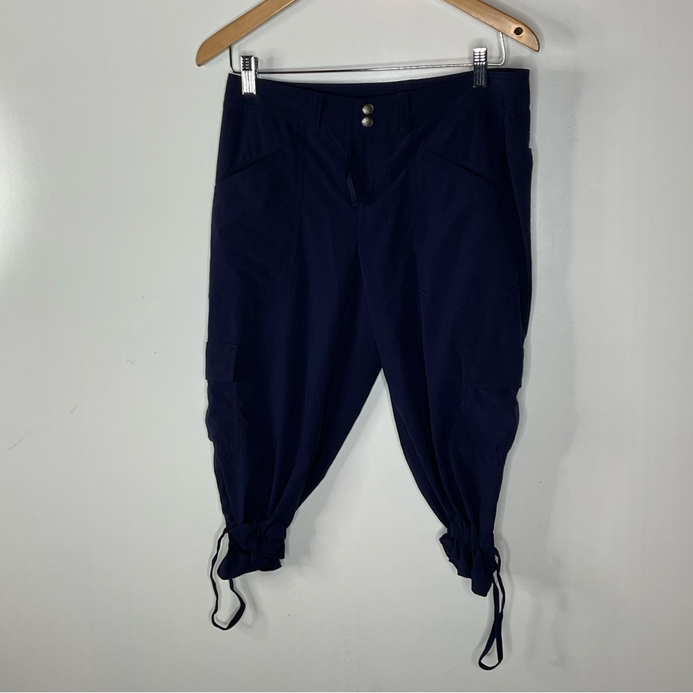 Athleta Navy Side‎ Cinch Capra Pants Size 4